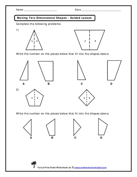 Making Two-Dimensional Shapes Worksheet