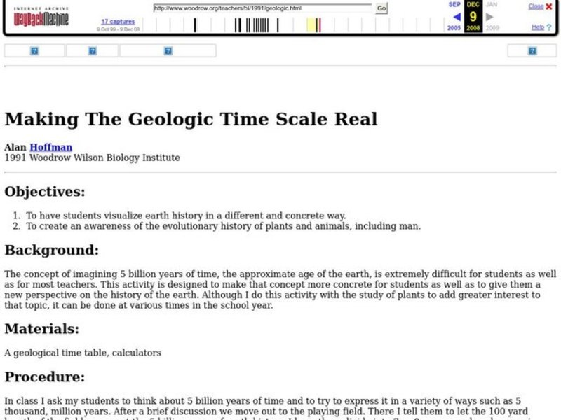 Making The Geologic Time Scale Real Lesson Plan