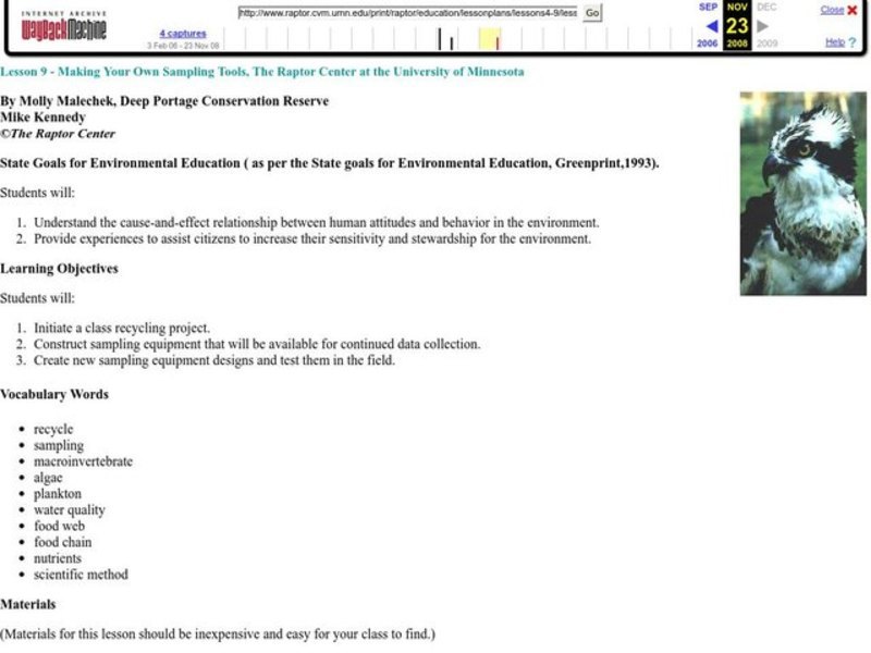 Making Your Own Sampling Tools Lesson Plan