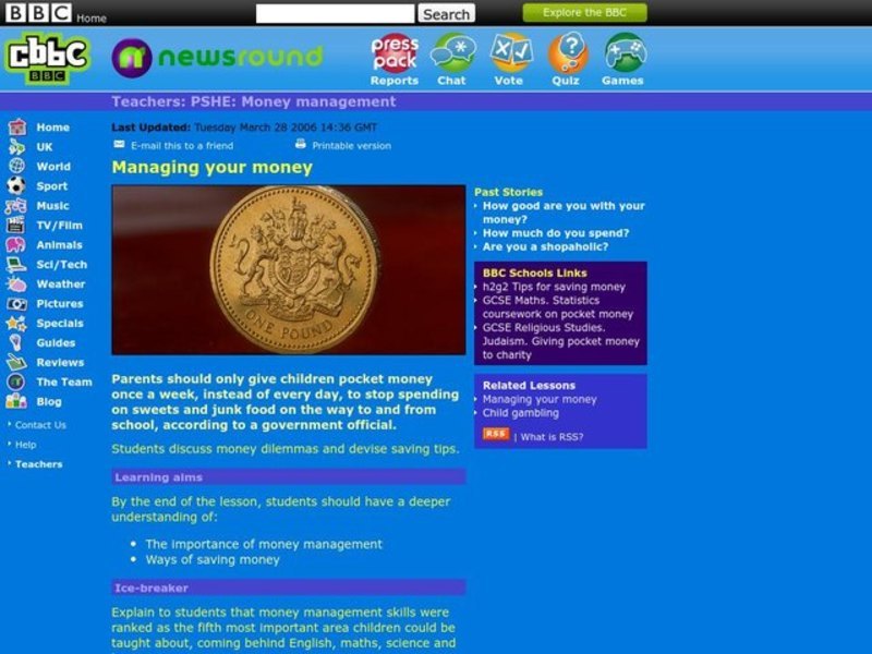 Managing Your Money Lesson Plan