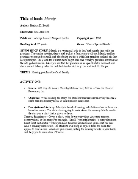 Mandy Lesson Plan