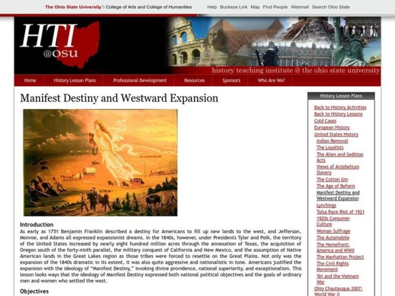 Manifest Destiny and Westward Expansion Lesson Plan
