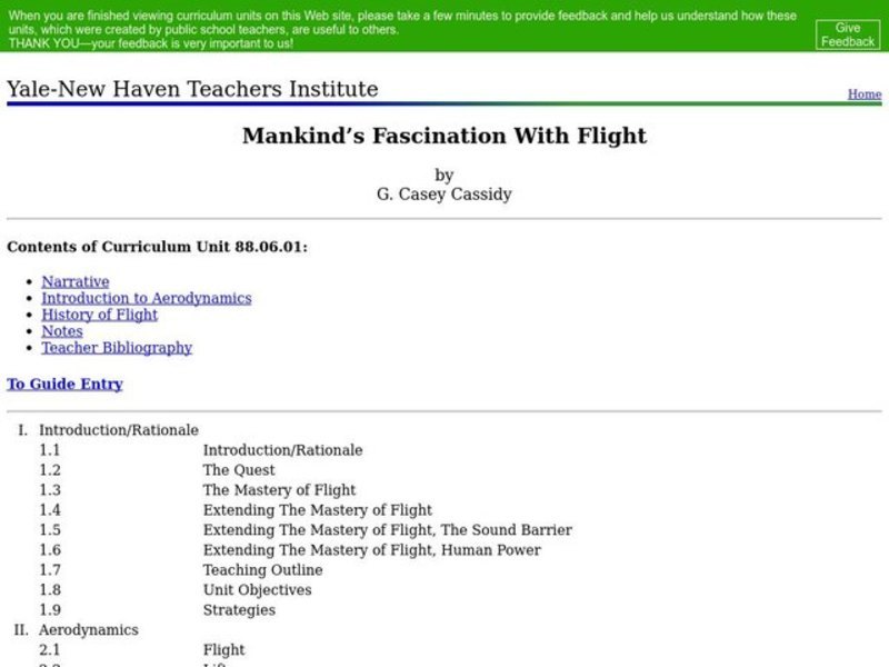 Mankind's Fascination With Flight Lesson Plan
