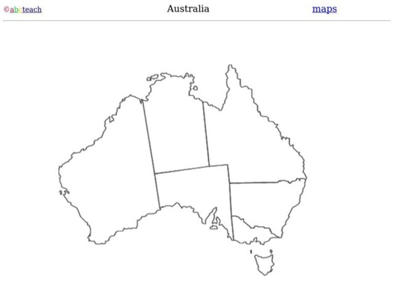 Map of Australia Worksheet