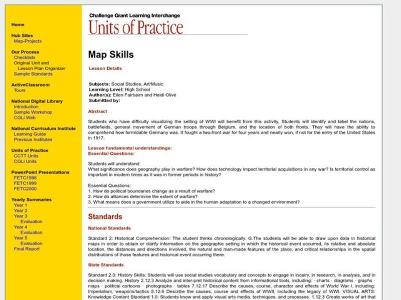 Map Skills Lesson Plan