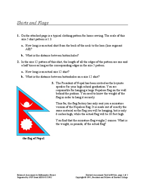 Shirts and Flags Assessment