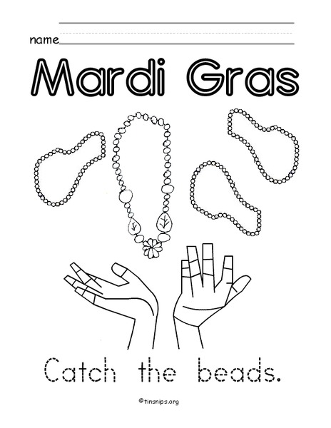 Mardi Gras Worksheet