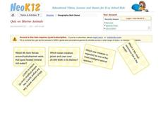 Marine Animals Quiz Interactive