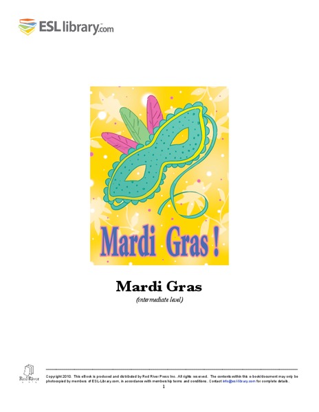Mardi Gras Worksheet