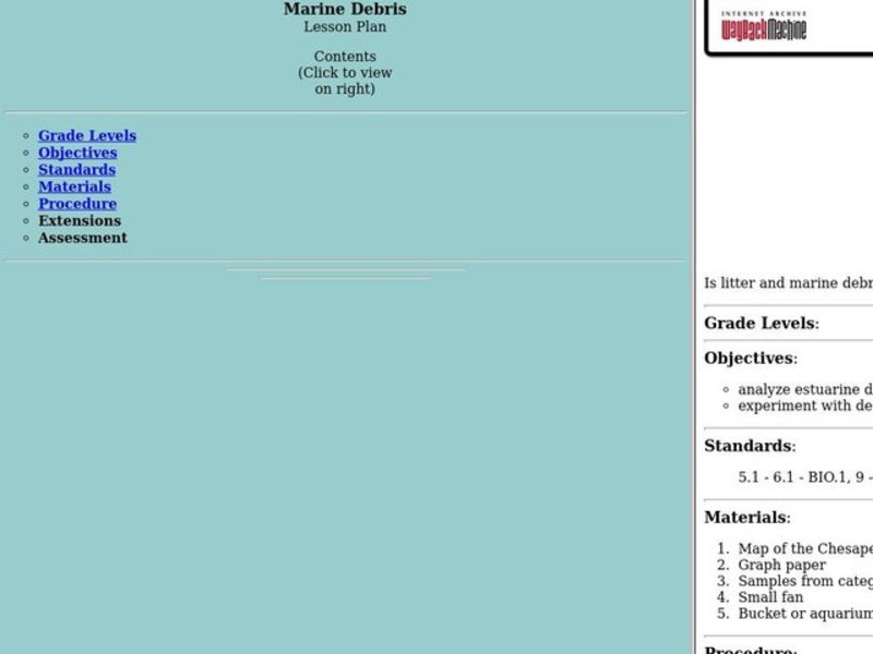 Marine Debris on the Chesapeake Bay Lesson Plan