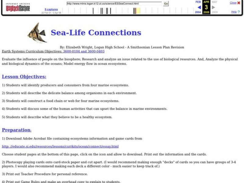 Marine Ecosystems Lesson Plan