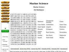 Marine Science Worksheet