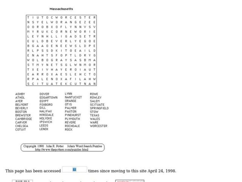 Massachusetts Worksheet