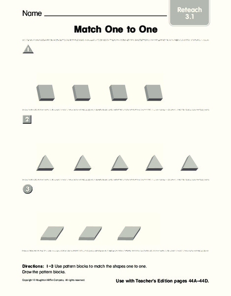 Match One to One Worksheet