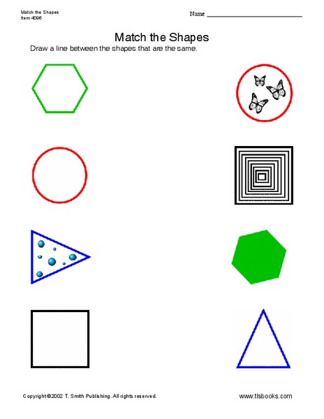 Match the Shapes Worksheet