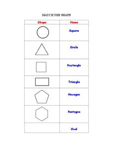 Match the Shape Worksheet