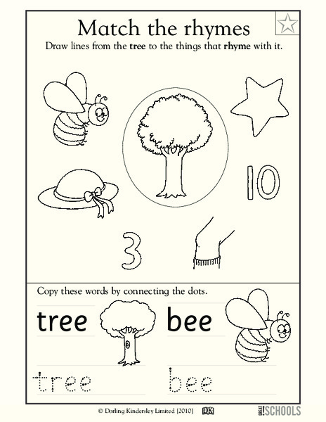 Match the Rhymes Worksheet
