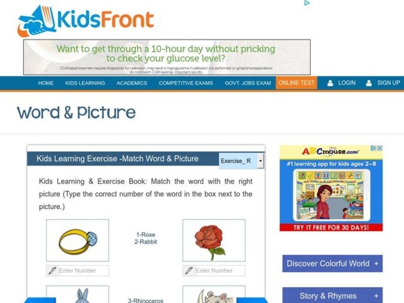 Match word and picture Worksheet