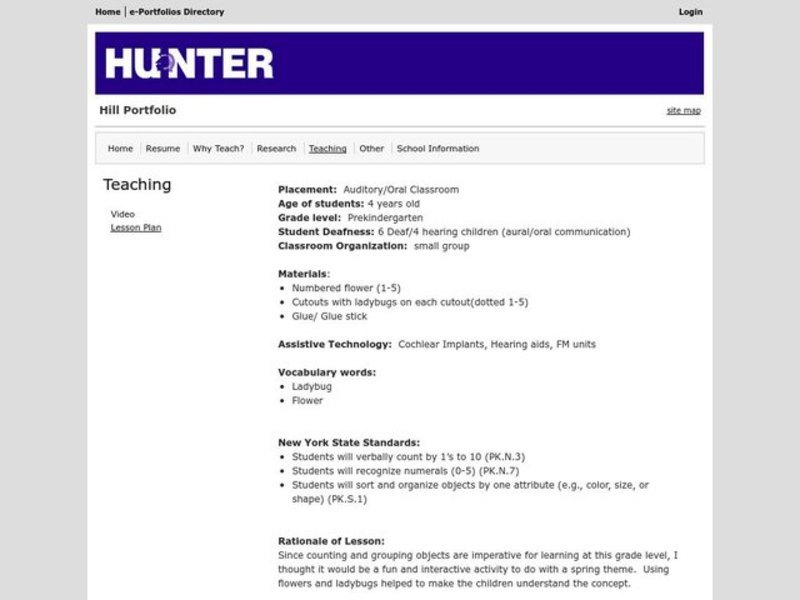Matching Numbers Lesson Plan