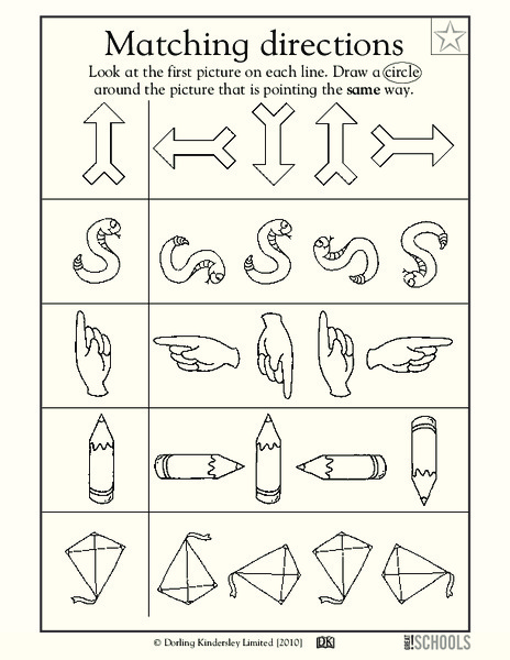 Matching Directions Worksheet