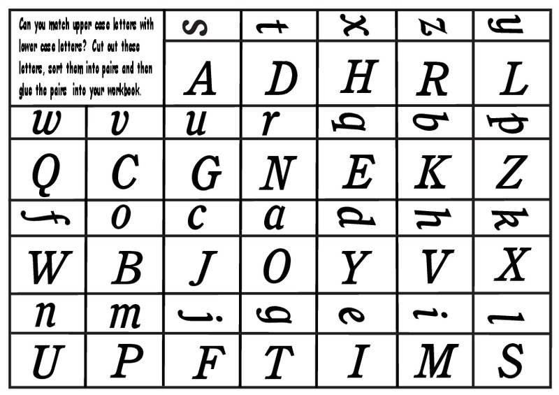 Matching Upper and Lower Case Letters Worksheet