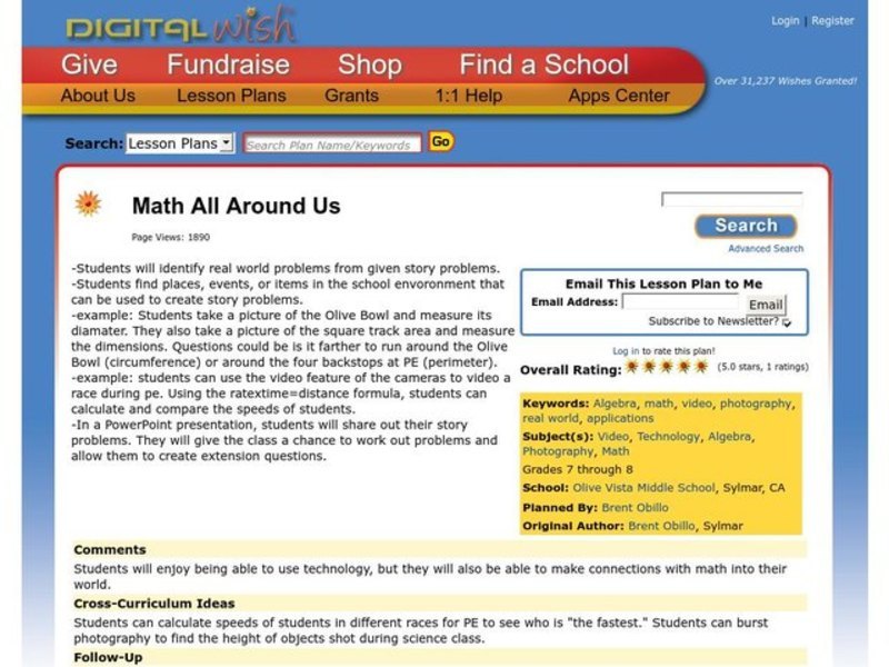 Math All Around Us Lesson Plan
