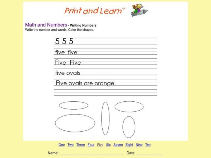 Math and Numbers Worksheet