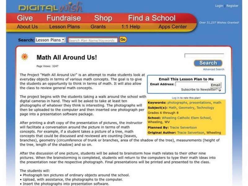 Math All Around Us! Lesson Plan