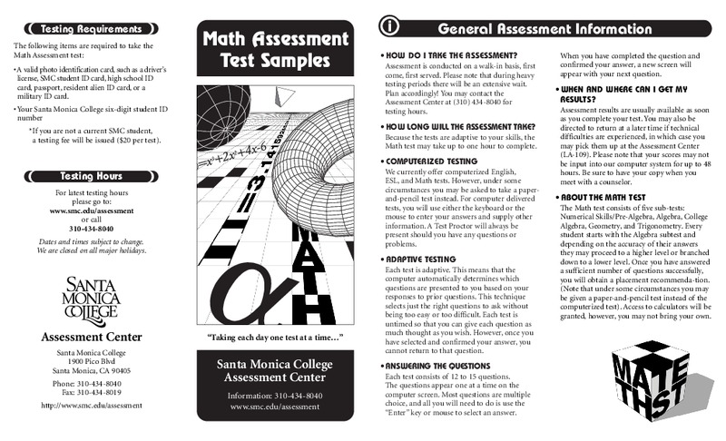 Math Assessment Lesson Plan