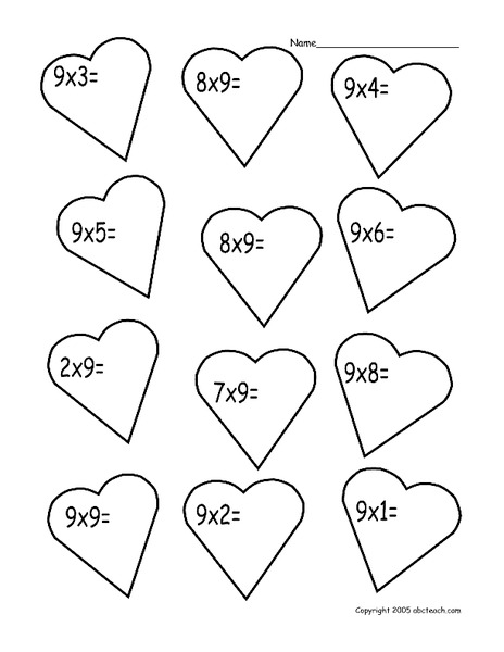 Math Hearts Worksheet