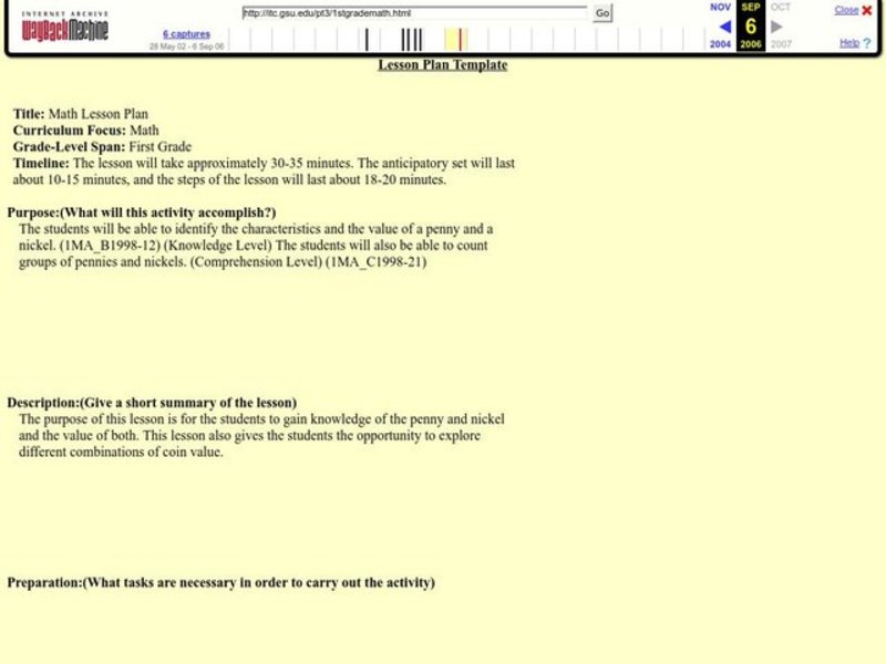 Math Lesson Plan Lesson Plan