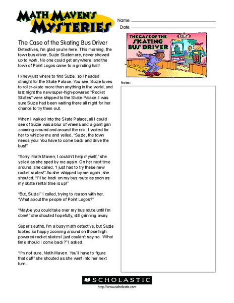 Math Maven's Mysteries Worksheet