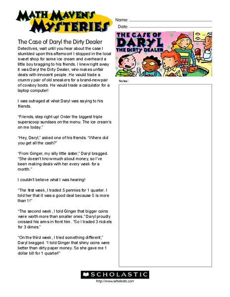 Math Maven's Mysteries Worksheet