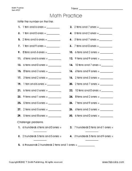 Math Practice Worksheet