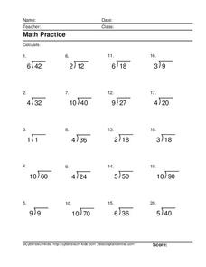 Math Practice Worksheet