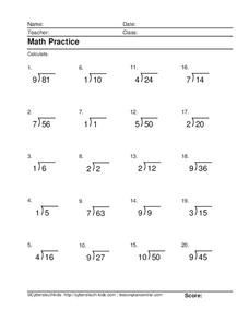 Math Practice Worksheet