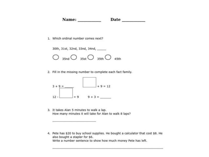 Math Practice Worksheet