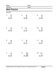Math Practice: Multiplication Lesson Plan