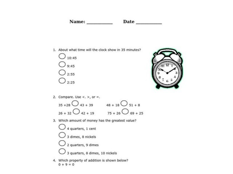 Math Review Worksheet