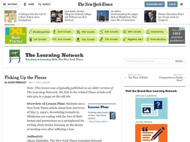 Picking Up the Pieces Lesson Plan