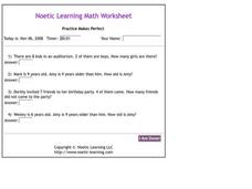 Math Word Problems Worksheet