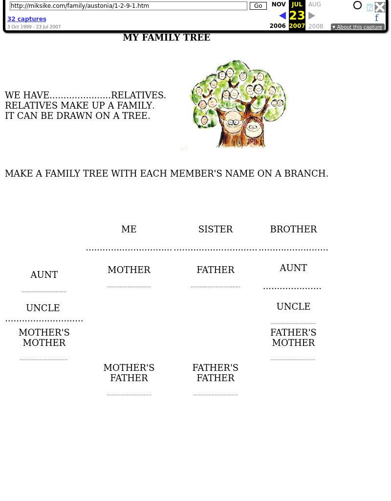 My Family Tree - Worksheet Lesson Plan
