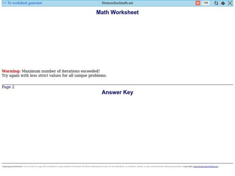 Math Worksheet 1: Multiplication Worksheet
