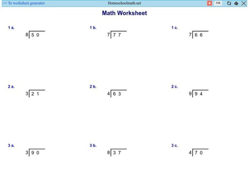 Math Worksheet 1: Multiplication, #5 Worksheet