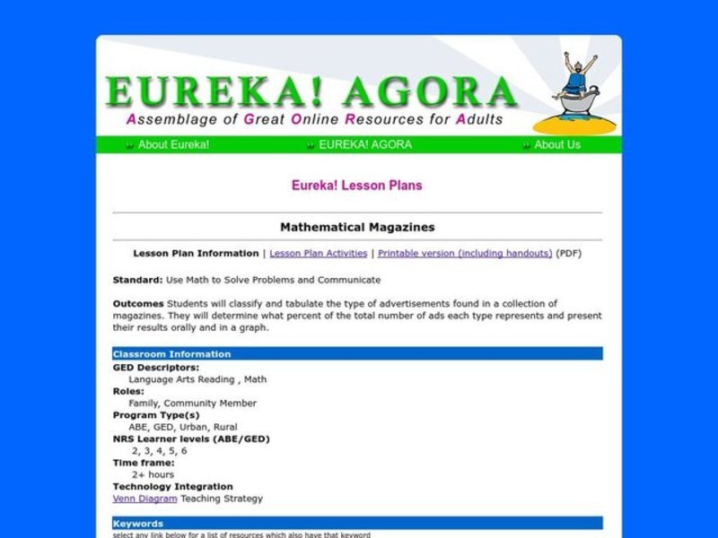 Mathematical Magazines Lesson Plan