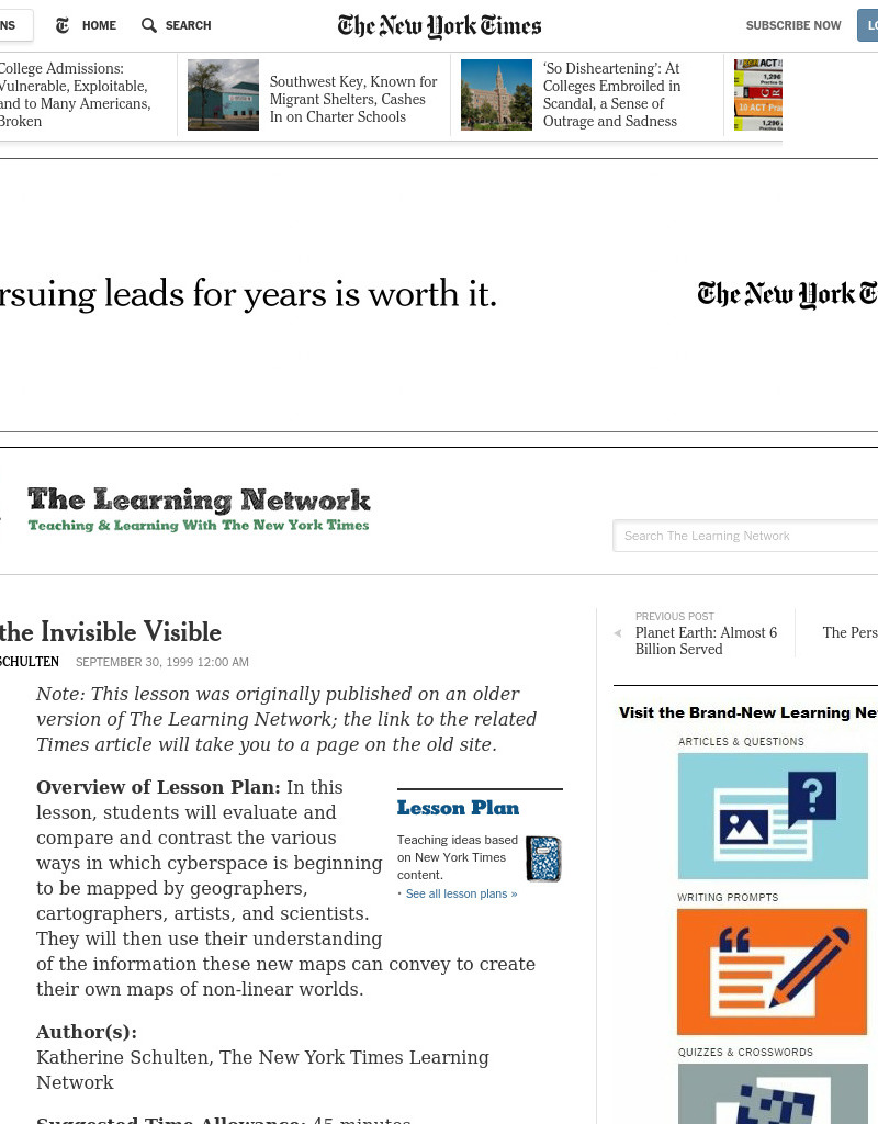 Making the Invisible Visible Lesson Plan