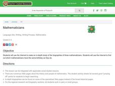 Mathematicians Lesson Plan