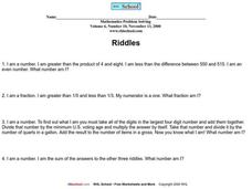 Mathematics Problem Solving Worksheet