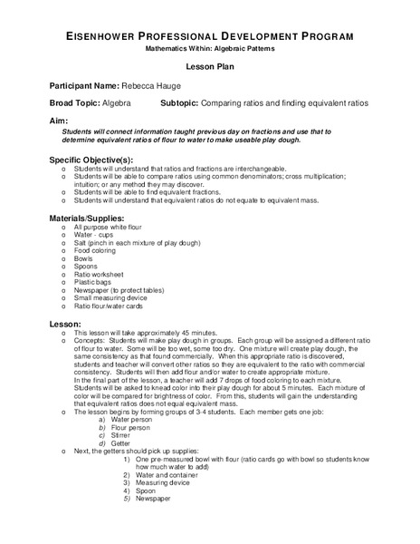 Mathematics Within: Algebraic Patterns Lesson Plan