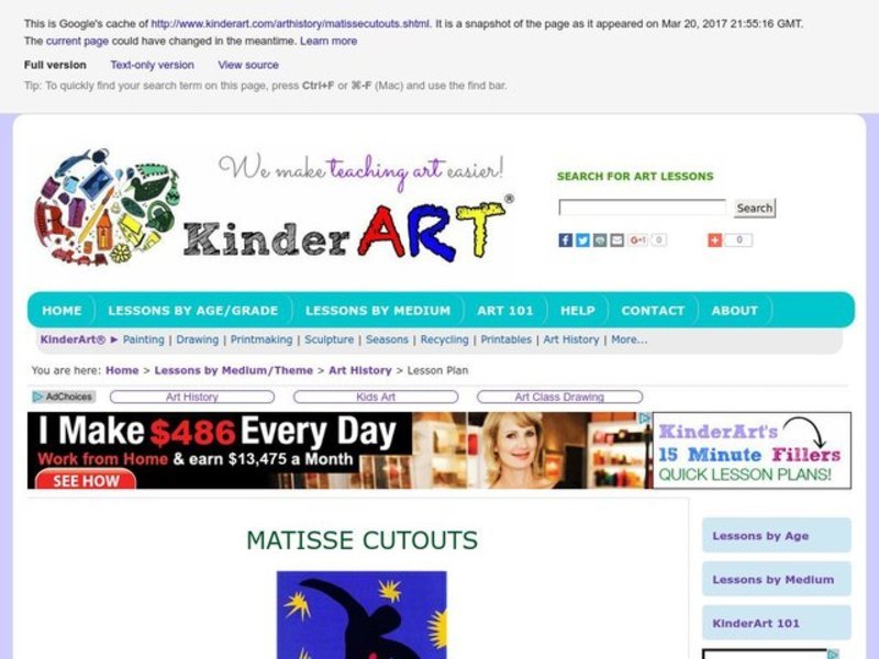 Matisse Cut-outs Lesson Plan